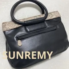 美品✨ サンレミー ハンドバッグ  昭和 レトロ パイソン 本革 ビンテージ