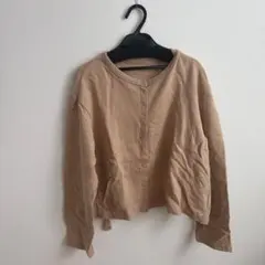 【希望額可能】 samoyed ベージュ ボタン付き 長袖 トップス