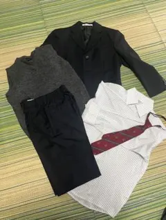 キッズ スーツ・ブレザー 130cm 紺（白ストライプ）