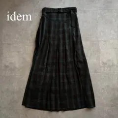 idem/イデム プリーツチェックロングスカート グリーン系のサムネイル