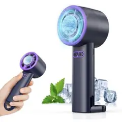 ハンディファン 冷却プレート 携帯扇風機 5段階風量調整 強力 手持ち扇風機