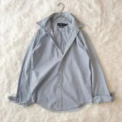 ラルフローレン ストライプシャツ ブルー CLASSIC FIT 刺繍ロゴ 長袖