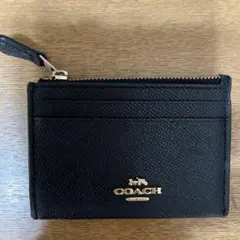 COACH ブラックレザー コインケース定期入れ