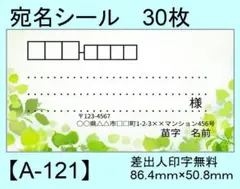 宛名シール30枚【A-121】メッセージ/ラベル/差出人/シール/ハンドメイド