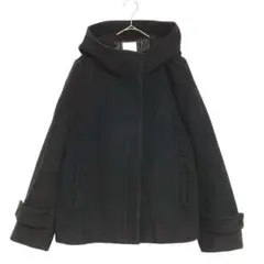 ビス　フルジップ スナップボタン ウールコート　黒　Mのサムネイル