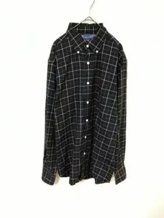 ノーティカ　NAUTICA　長袖シャツ　メンズM　黒色　チェック柄　綿100％