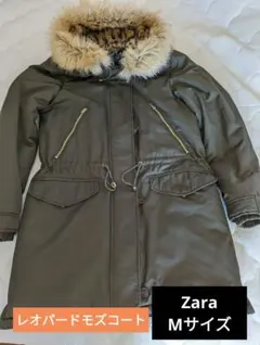 ZARA レディース モッズコート レオパード ダウンコート