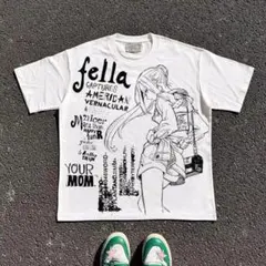 ホワイト イラスト Tシャツ　y2k archive opium