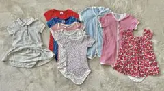 PETIT BATEAU ロンパース【7枚】+ワンピース【2枚】セット12M
