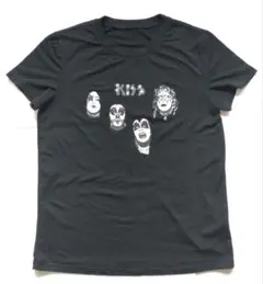 KISS バンドメンバー プリント Tシャツ 黒