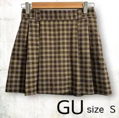 ジーユー GU チェックプリーツスカート S