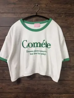 Comète リンガーTシャツ 半袖 グリーン