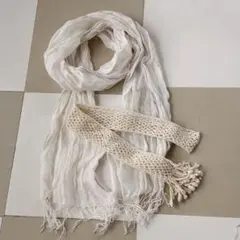 ホワイト系ガーゼストール