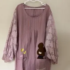 くまのがっこうエプロン　7分丈スモック