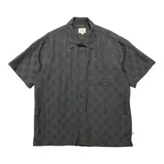 古着 SOLITUDE 開襟 アロハシャツ ハワイアンシャツ ジャガード