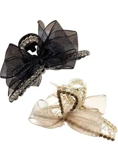 HAMILO バンスクリップ 髪留め ヘアクリップ ヘアアレンジ 2色セット