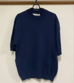 【ほぼ新品・試着一回のみ】nano universe ネイビー 半袖ニット M