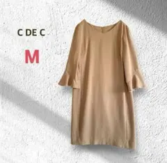 クードシャンス ワンピース M ベージュ フレア袖 日本製 キレイめ シンプル