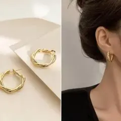 フープ ギフト かわいい K18 金 上品 エレガント シンプル ラグジュアリー