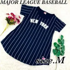 MAJOR LEAGUE BASEBALL　サイズM　半袖　ネイビー　ストライプのサムネイル