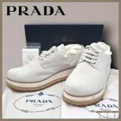 【PRADA】厚底 レザー レースアップシューズ スニーカー 39【A323】のサムネイル