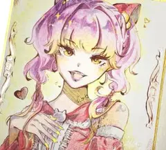 オリジナル手描きイラスト① 色紙　アナログ　女の子