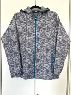 New Balance グレー迷彩ウィンドブレーカー Sサイズ　裏地メッシュ