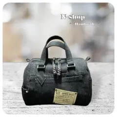 ☆デニムリメイク☆ミニボストンバッグ❥ハンドメイド❥