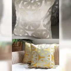 チェーン柄シルク風クッションカバー2枚セット