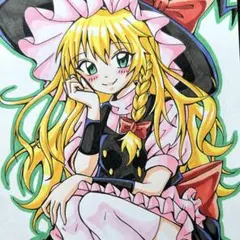 自作手描きイラスト　東方project 霧雨魔理沙　ファンアート