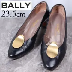 【美品】BALLY バリー 23.5 パンプス 金具 ゴールド レザー 黒のサムネイル