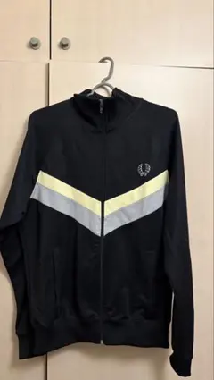 フレッドペリー　トラックジャケット 80's ロゴ刺繍 バイカラー　S黒