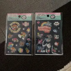 エンジェルブルーデイジーラバーズ デニムファブリックステッカー　２つセット