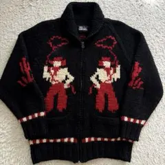 ファーストダウン カウチンニット ジップセーター カウボーイ ブラック L ファーストダウン カウチンニット ジップセーター カウボーイ ブラック