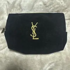 YSL 黒 ベルベット ポーチ