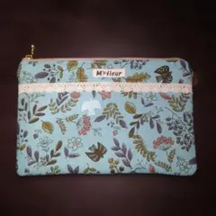【ハンドメイド】花柄動物柄の布製ポーチ