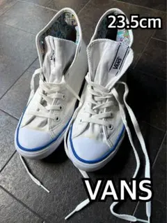 VANS 23.5cm ハイカットスニーカー　ホワイト系×花柄　インソール仕様