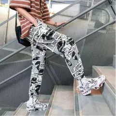 メンズ 韓国 漫画パンツ ジョガーパンツ$