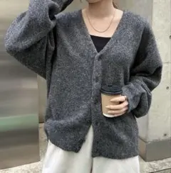 ANME/モヘアライクVネックニットカーディガン