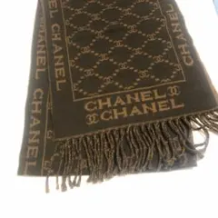 ブラウン ロゴ ストール　マフラー　ショール