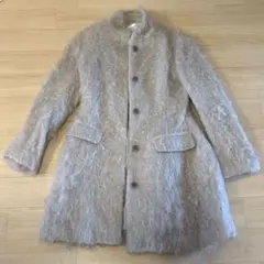 FLAY I.D シャギー素材ノーカラーコート　グレー