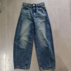 GU レディース バレルレッグジーンズ ブルー 221-352152 　XS