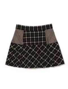 andmary coco check pleats skirt black M - メルカリ
