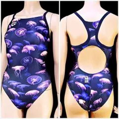 SE4-H01☆アリーナ 競泳水着 L Fina認証 クラゲ柄 幻想的■☆☆☆