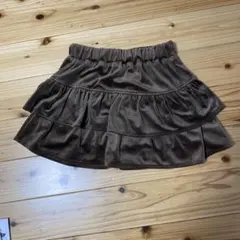 GU ブラウン フリルスカート S