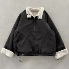 kutir リバーシブルナイロンボアブルゾン ブラック系