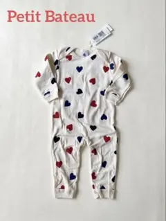 【新品】Petit Bateau 人気のハート柄ロンパース 18m