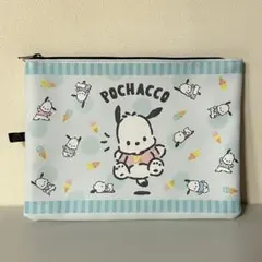 ★ポチャッコ★ ミントグリーン×水色 アイスクリームプリント フラットポーチ