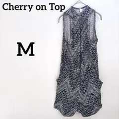 美品✨️ ノースリーブ サロペット 【M】 ブラック レディース 総柄 パンツ