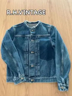 R.H.Vintageロンハーマン デニムジャケット ライトブルー 肘パッチ付き R.H.Vintageロンハーマン デニムジャケット ライトブルー 肘パッチ付き